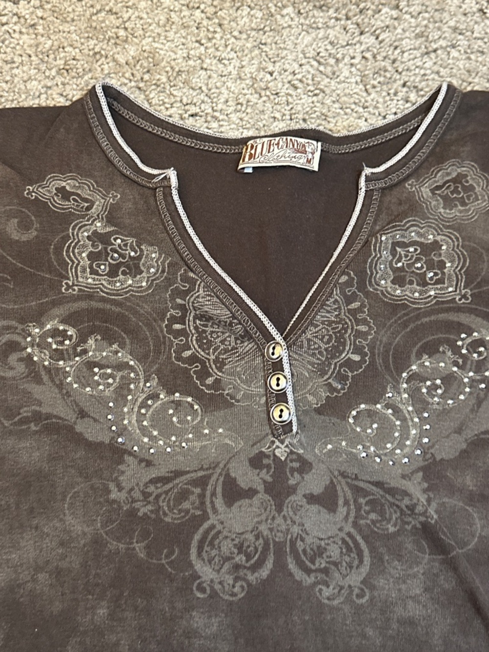 Brown Y2k Women's Top - Picture 3 of 5